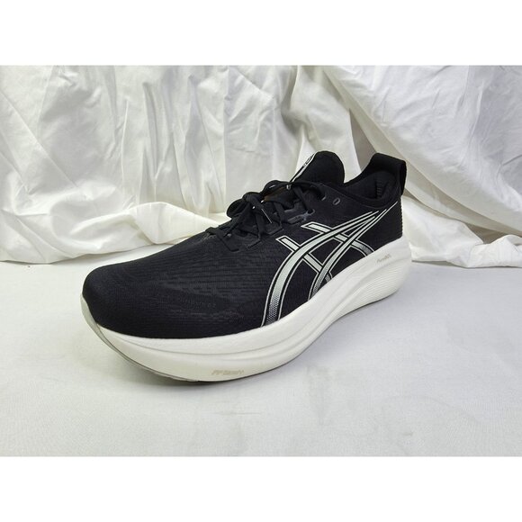 Asics Size 16 Extra Wide 4E Mens Gel Nimbus 27 Black Lake Gray Lace Sneakers NEW - Picture 5 of 16